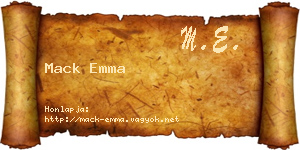 Mack Emma névjegykártya